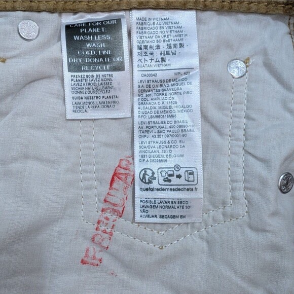 Levis Low Pro Corduroy Mid Rise Relaxed Straight Leg Pants Mens 32x30 Casual NEW - Picture 7 of 9